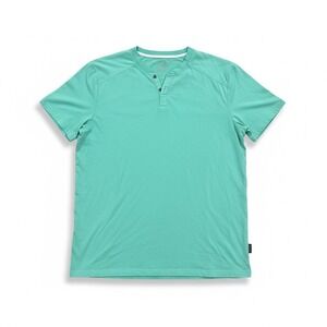 Kenneth Cole Henley T Shirt Mint Green Soft Stretch Minimalist Basic Men M